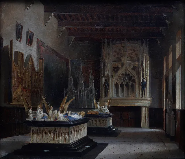 ATTRIBUTED TO JENARO PÉREZ VILLAAMIL. Interior.