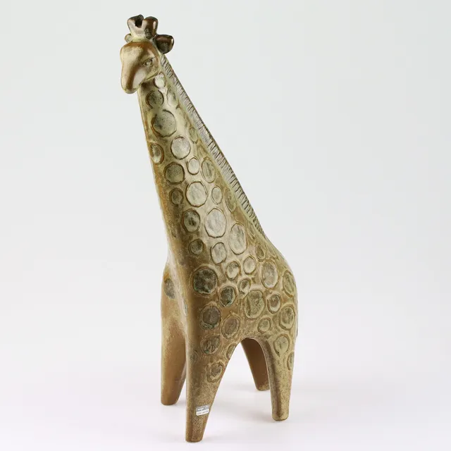 LISA LARSON. Figurin, giraff, ur "Stora Zoo", stengods, etikettmärkt, Gustavsberg.