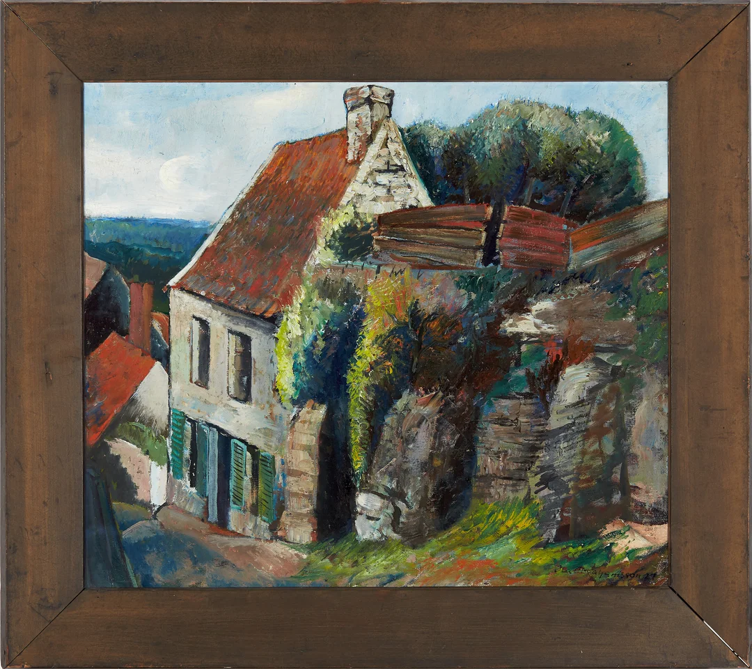 Abrahamsson, Ola — "Jean Racines hus, La Ferté Milon" 1927 — Kunst/Maleri — Blomqvist