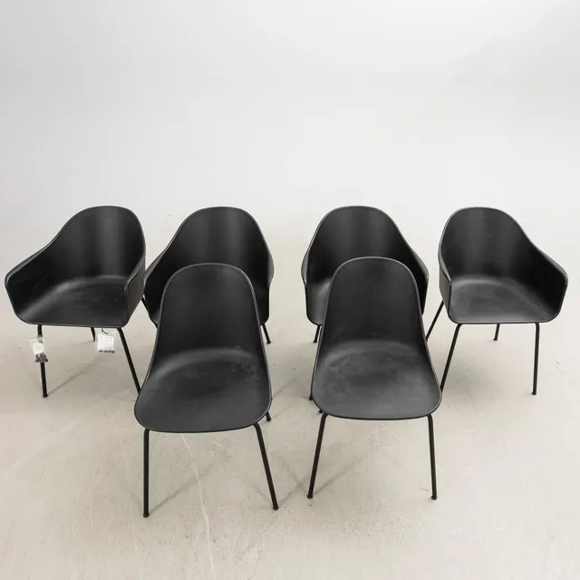 Norm Architects, karmstolar, 4 st + 2, "Harbour dining chair", för Audo Copenhagen, 2020-tal.