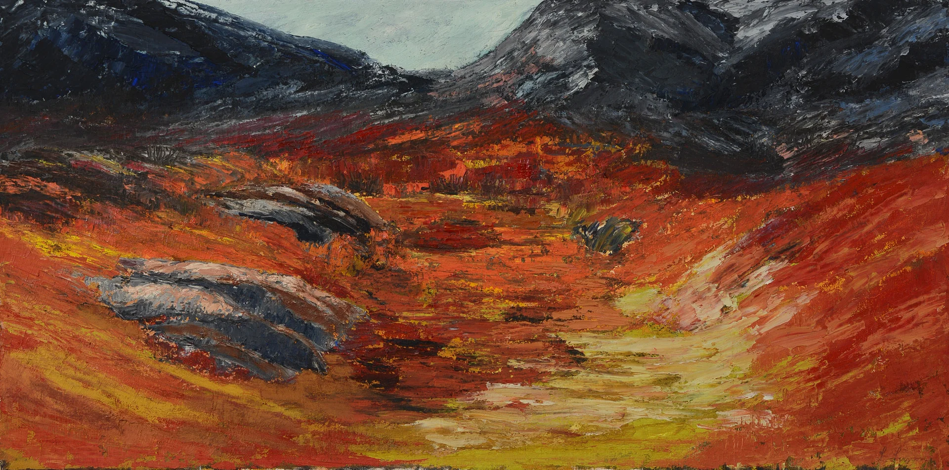LENNART LARSSON. "Fjäll i höstskrud, Norge", olja på duk, signerad. — Paintings — Formstad Auktioner