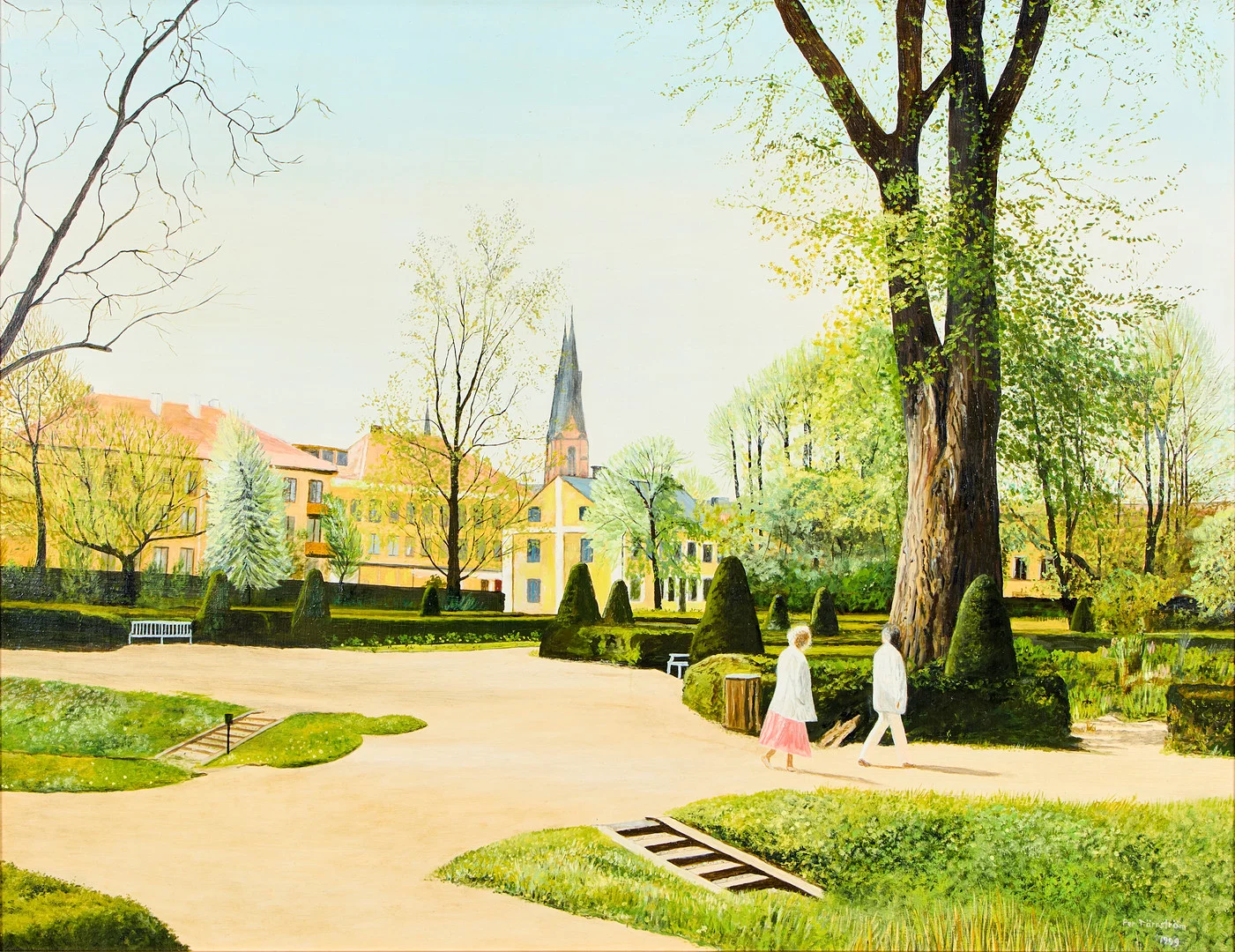 PER TÄRNSTRÖM. "Linnéträdgården Uppsala". — Paintings — Uppsala Auktionskammare