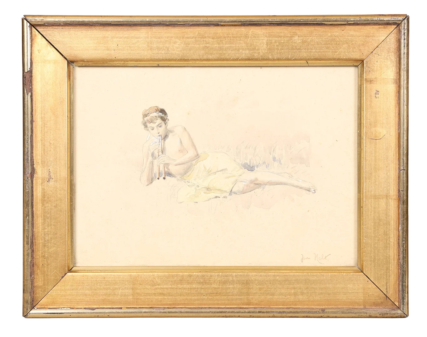 FRENCH SCHOOL 19TH CENTURY "PLAYING THE PIPES". — Paintings — Bishop & Miller