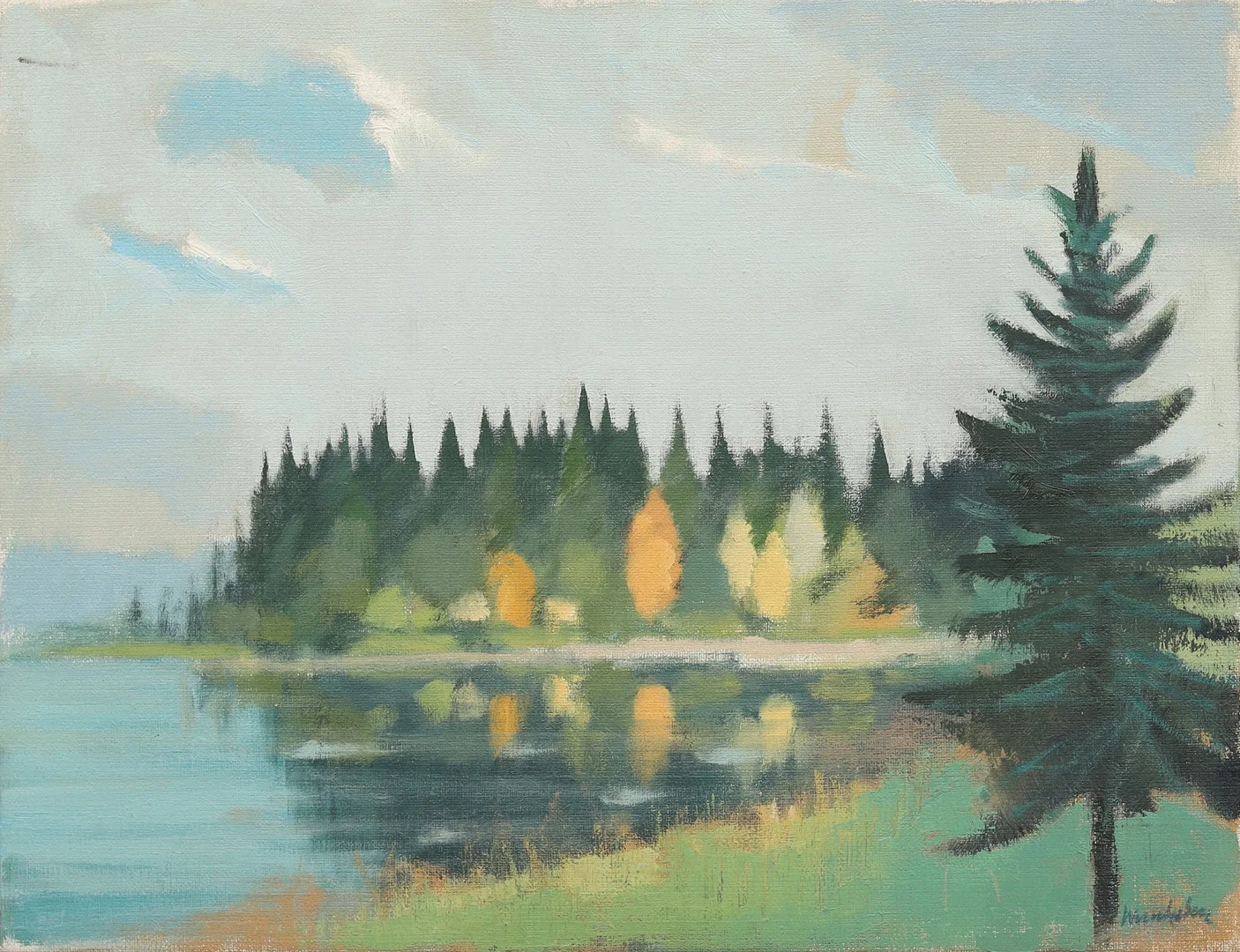 STIG WERNHEDEN. "Norrlandshöst", olja på duk, signerad. — Paintings — Garpenhus Auktioner