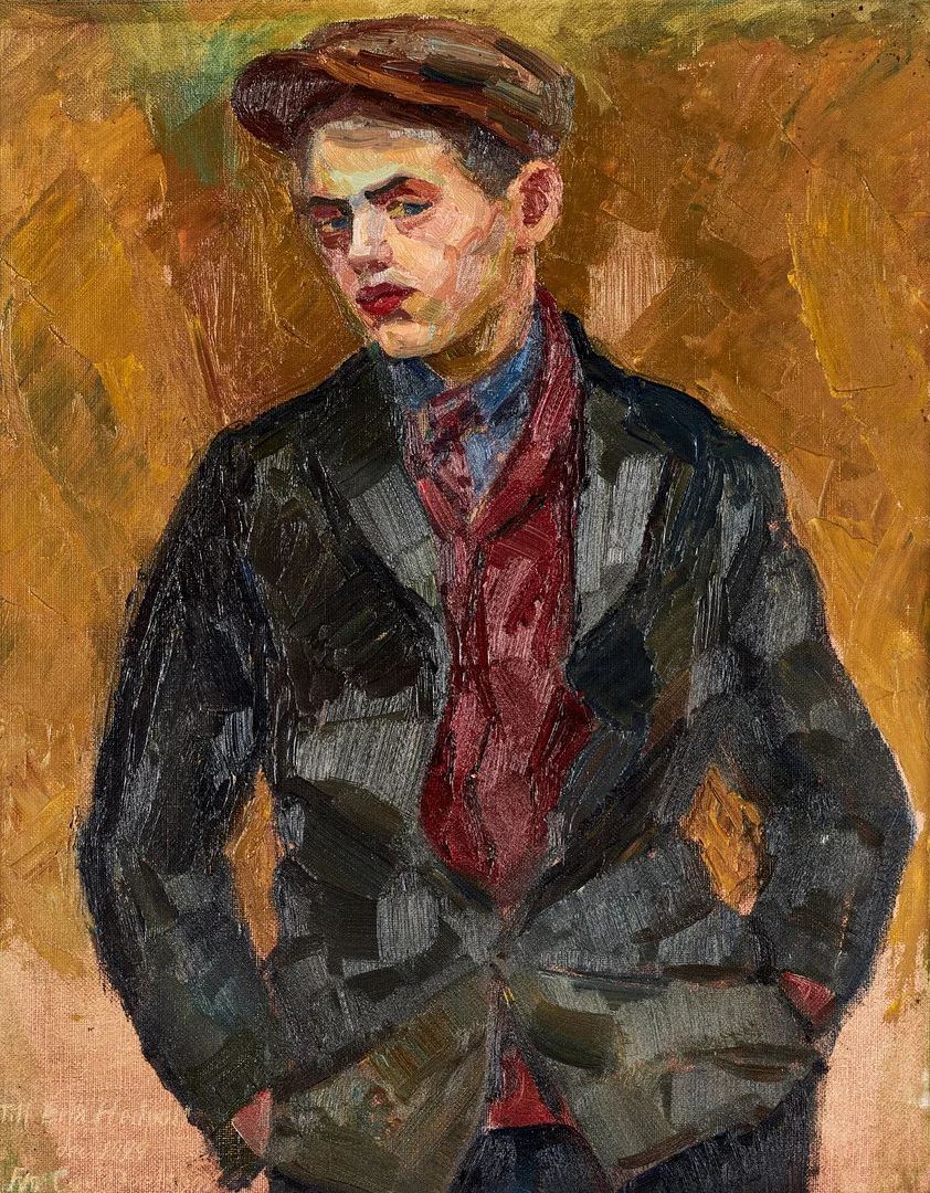 CARL DEELSBO. Yngling med keps, signerad och daterad 1929, olja på duk ställd på pannå. — Paintings — Crafoord Auktioner Stockholm