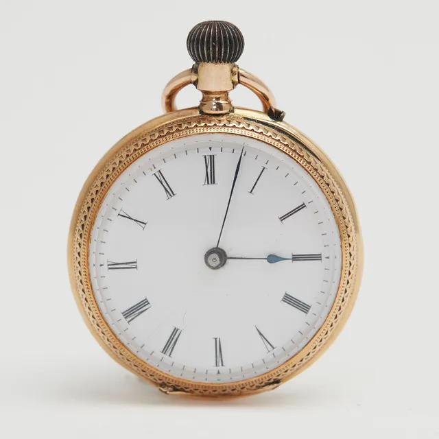 Lépine-Taschenuhr, Frackuhr, 585er Roségold, um 1890.