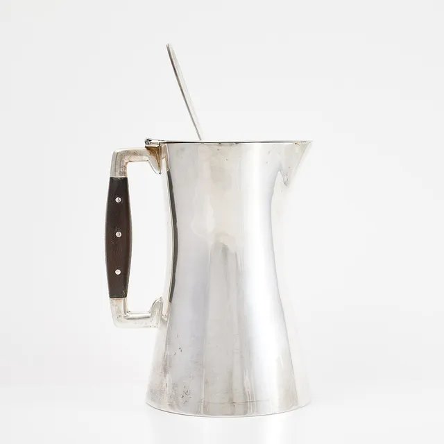 ANDERS OLSSON. Kanna med sked, sterling silver, 1900-tal.