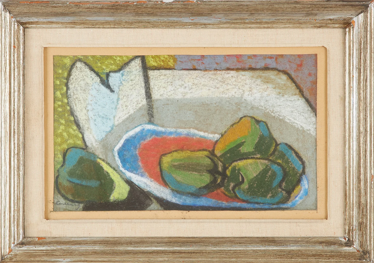 BENGT CARLBERG. Stilleben, pastell på papper, signerad. — Paintings — Stockholms Auktionsverk Sickla