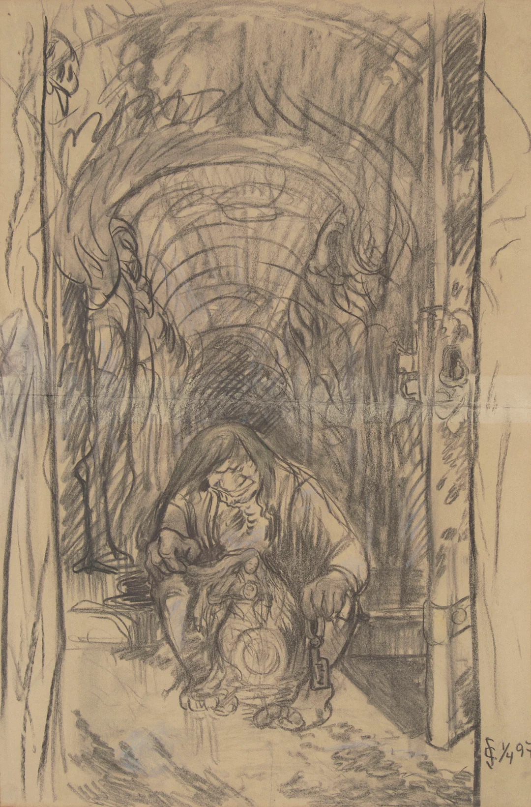 Skredsvig, Christian — Prinsessen og trollet, 1897 — Kunst/Øvrig billedkunst — Blomqvist
