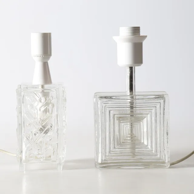 BORDSLAMPOR, 2 st, glas, 1900-tal.