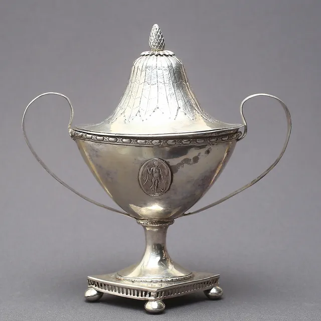SOCKERSKÅL, silver, sengustaviansk, otydliga mästarstämplar, svensk kontrollstämpel.