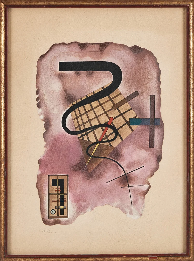 WASSILY KANDINSKY. "Schwebende Linie" (Floating Line). — Engravings & Prints — Stockholms Auktionsverk Magasin 5