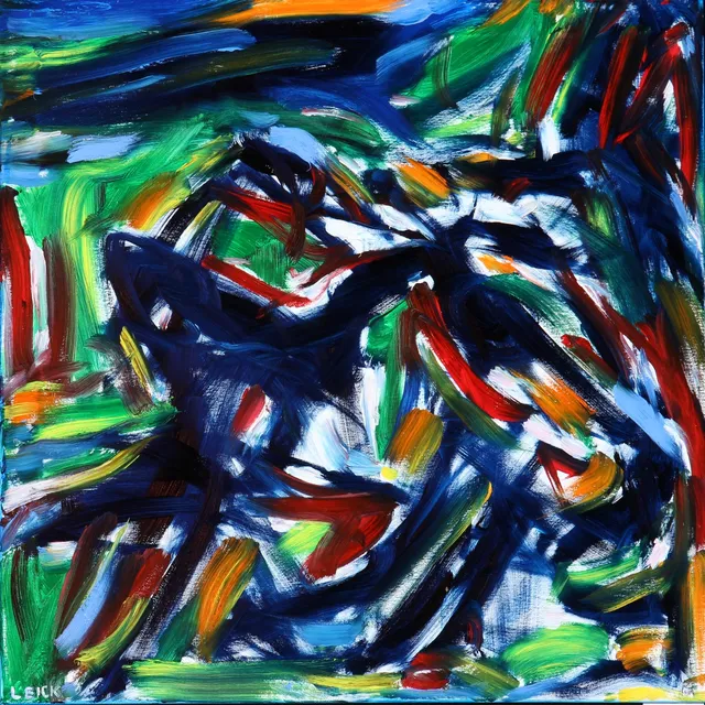Erling Leick. 'Passing Through', oil on canvas