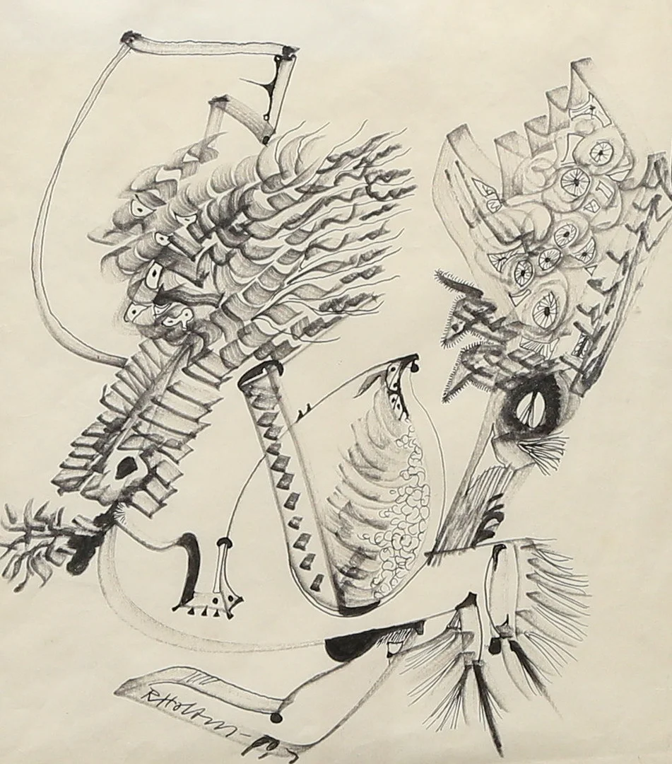 RAGNAR VON HOLTEN. teckning, signerad. — Technica & Nautica — Gomér & Andersson Linköping