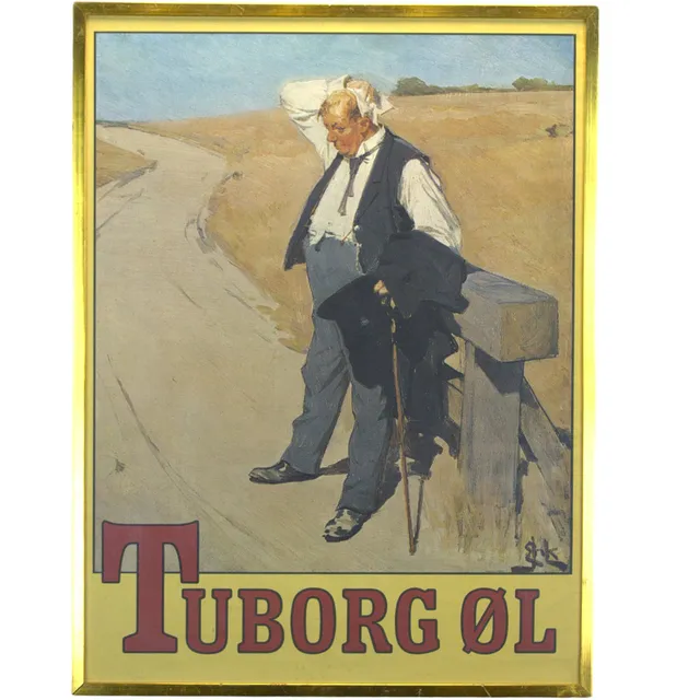 ERIK HENNINGSEN. Affisch, "Tuborg Öl", offsettryck, Bording grafik Köpenhamn, 1900-tal.