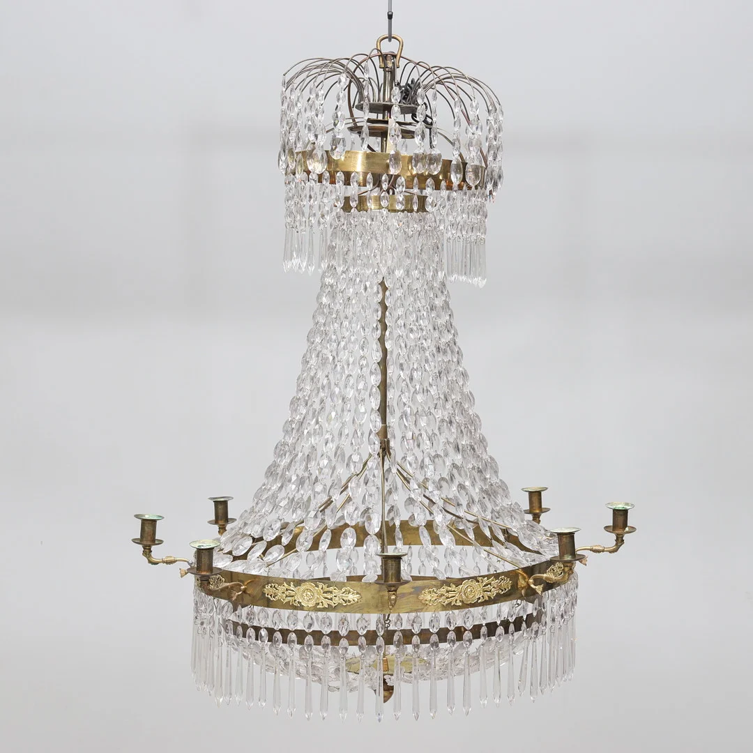 LJUSKRONA, empirestil, 1800-talets andra hälft. — Chandeliers — Gomér & Andersson Norrköping