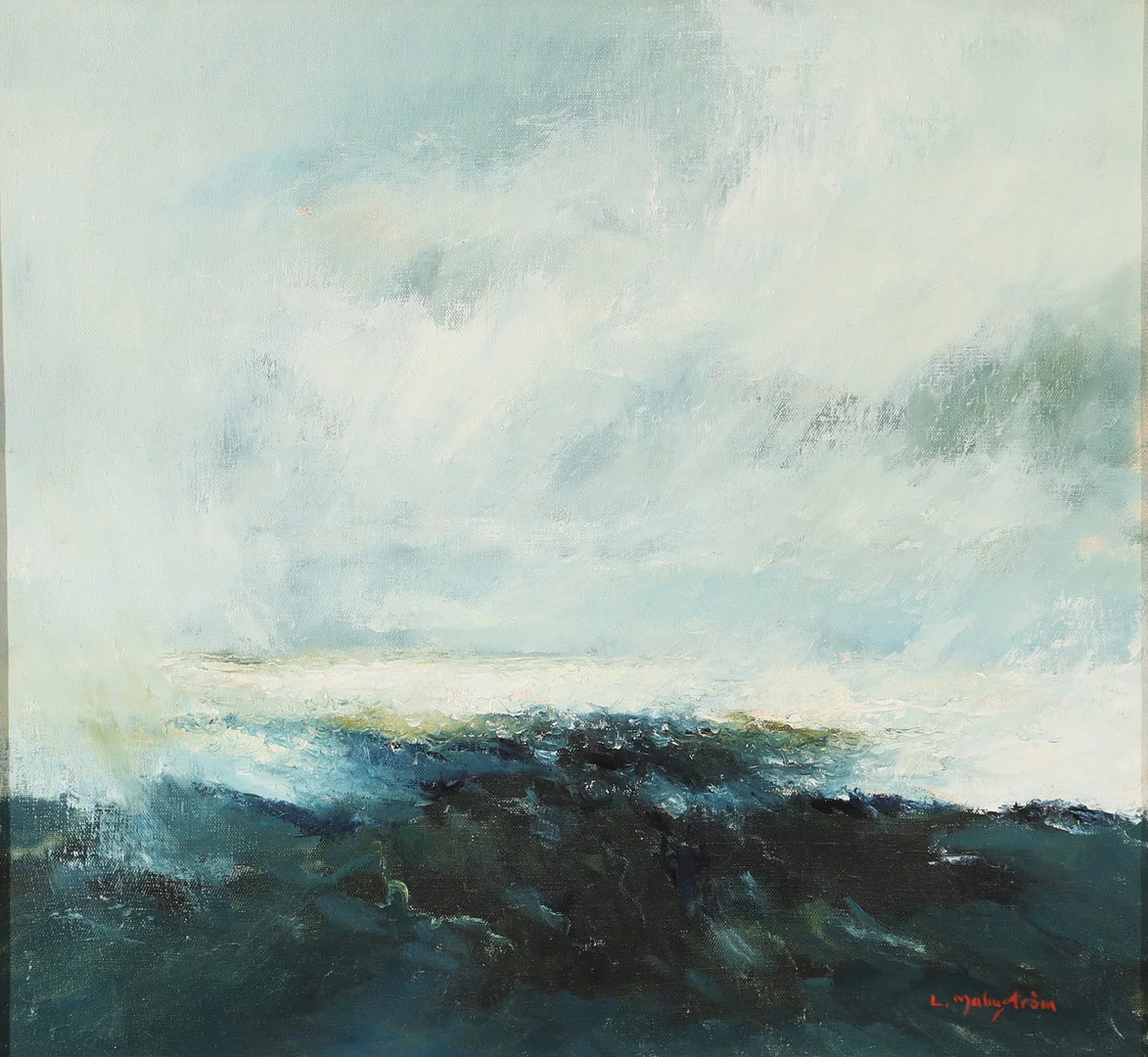 LENNART MALMSTRÖM. "Sjörök", olja på duk, signerad L. Malmström. — Paintings — Helsingborgs Auktionskammare