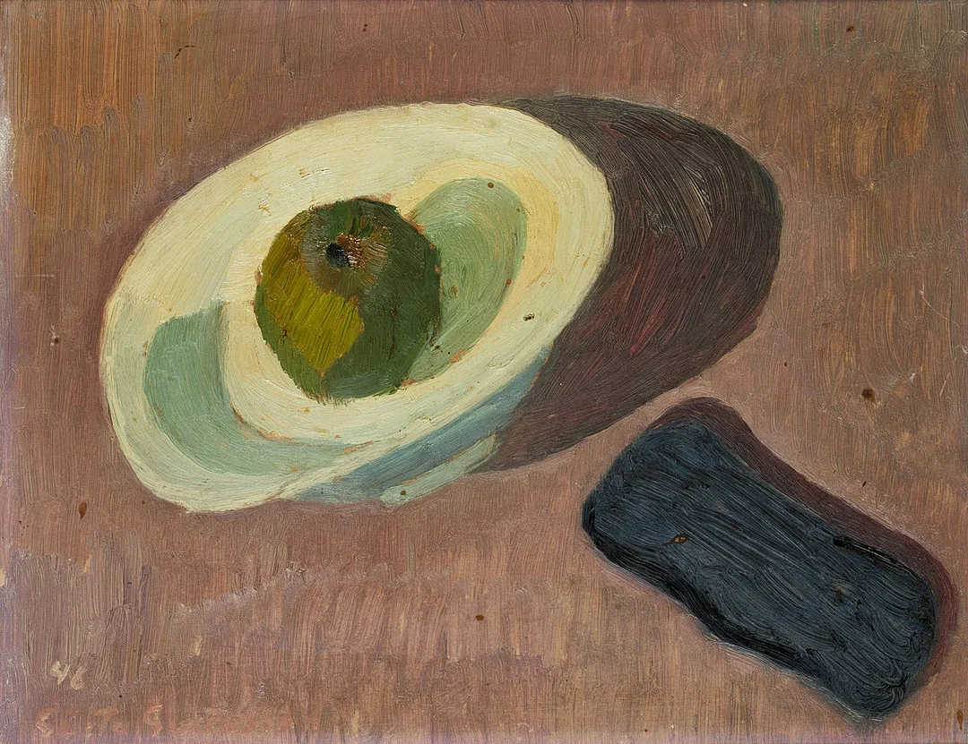 GÖSTA GUSTAVSON (1931–2008). Stilleben, signerad och daterad -46, olja på pannå. — Paintings — Crafoord Auktioner Stockholm