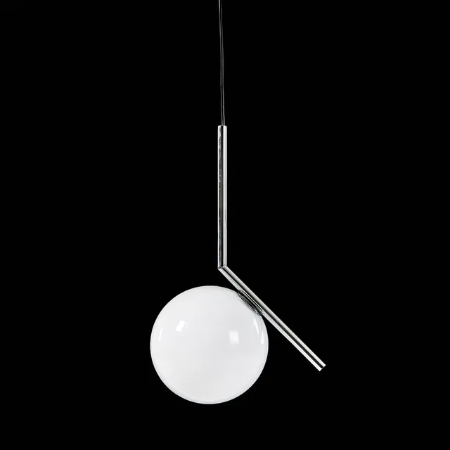 MICHAEL ANASTASSIADES. "IC Light Suspension", taklampa, Flos, Italien, kromad stål, kupa i glas.
