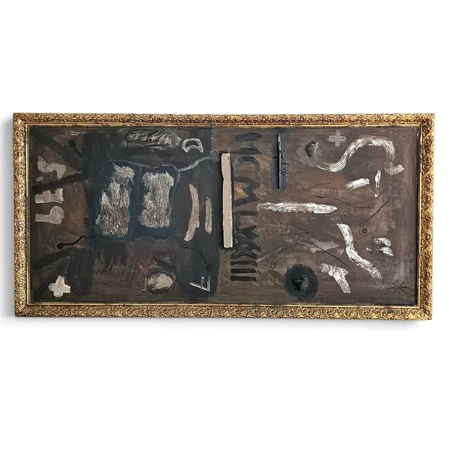 ESCUELA ESPAÑOLA SIGLO XX. ANÓNIMO. Sin título, óleo sobre lienzo con collage.