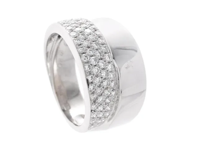STRÖMDAHLS, ring, 18K vitguld, briljantslipade diamanter 0,84 ctv, TW/VS-SI, stl 17 mm, vikt 13,1 g.