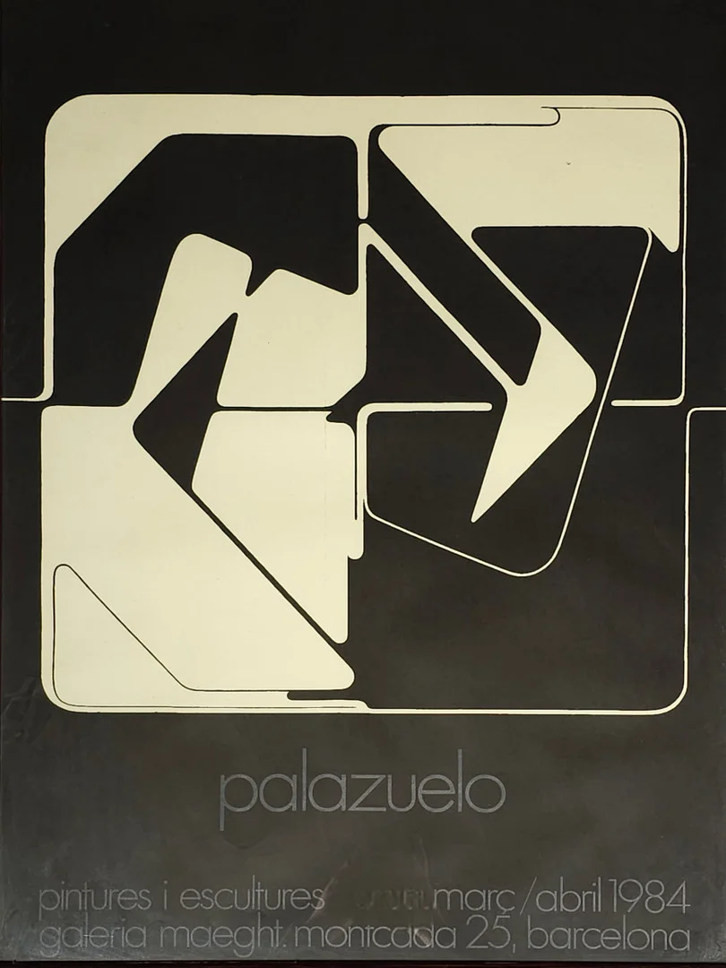 PABLO PALAZUELO. CARTEL LITOGRÁFICO SOBRE PAPEL "PINTURES I ESCULTURES, 1984". — Engravings & Prints — Barcelona Auctions