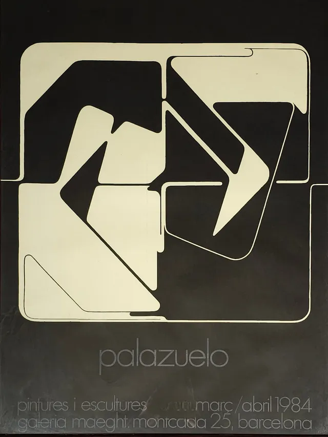 PABLO PALAZUELO. CARTEL LITOGRÁFICO SOBRE PAPEL "PINTURES I ESCULTURES, 1984".