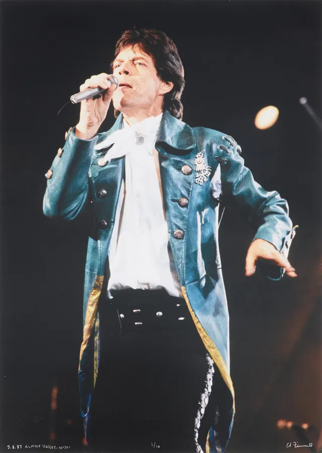 ED FINNELL (USA/SVERIGE, FÖDD 1956). Mick Jagger, The Rolling Stones "Steel Wheels Tour", Alpine Valley, Wisconsin, September 8e, 1989, C-print, 50x70 cm, number 1/10.