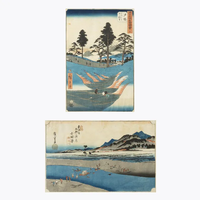 Ando Utagawa Hiroshige, Två träsnitt, efter.