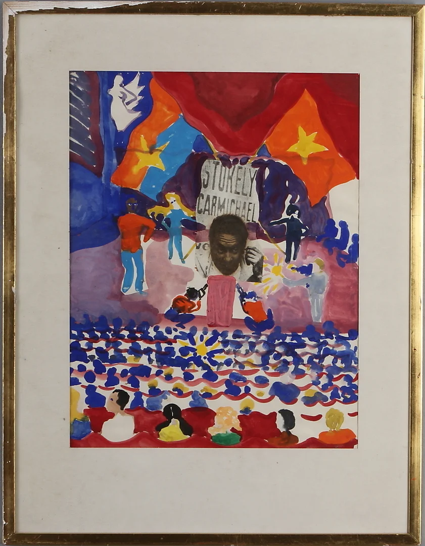MONA HUSS WALLIN. Komposition, kollage, signerad och daterad -67. — Paintings — Auktionshuset Kolonn