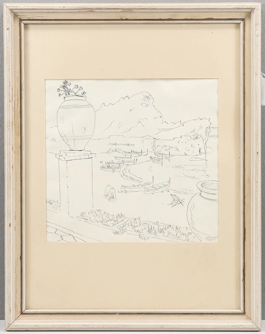 OSCAR ANTONSSON. Blyertsteckning, signerad 1937. — Drawings — Karlstad Hammarö Auktionsverk