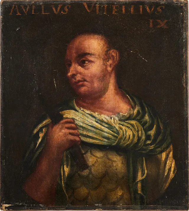 TIZIANO VECELLIO (Italien, cirka 1490-1576). Hans efterföljare (1700-tal). Aulus Vitellius, olja på duk.