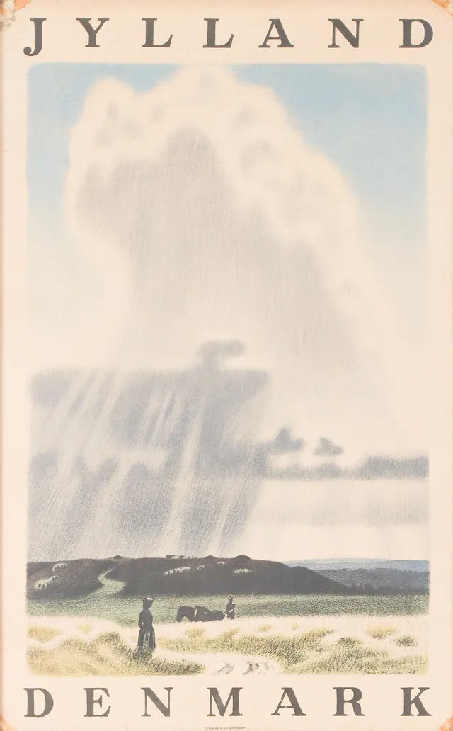 Aage Sikker Hansen. 'Jultland - Denmark' Lithographic poster