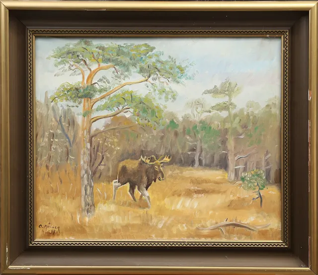 OIDENTIFIERAD KONSTNÄR. OLJA, på duk, signerad Müller, 1949.