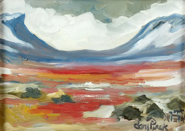 LARS PIRAK. Olja på duk, motiv av Lapporten, signerad, 1900-tal.