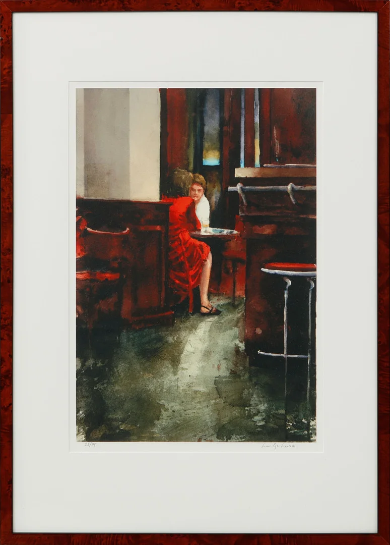 LARS EJE LARSSON. Figurscen, färglitografi, signerad och numrerad 25/95. — Engravings & Prints — Göteborgs Auktionsverk