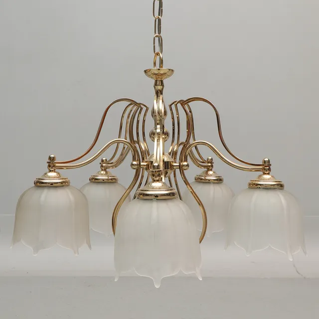 TAKLAMPA, gulmetall & glas, 1900-talets senare hälft.