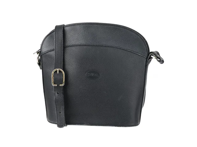 VÄSKA, LONGCHAMP, blått läder, silverfärgade beslag, 22x23x9 cm, justerbar axelrem, dustbag, bruksslitage.