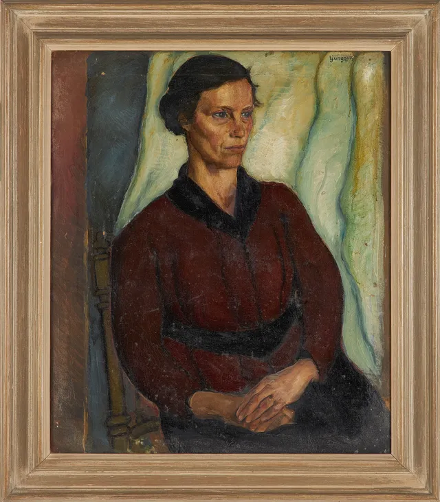 BIRGER LJUNGQUIST. Porträtt, olja på duk, signerad Ljungquist.