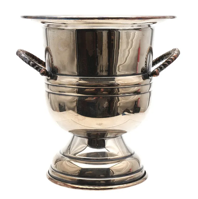 Silvery metal ice bucket, 20th Century.