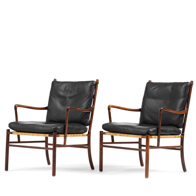 Ole Wanscher, fåtöljer, ett par, "Colonial Chair" modell PJ 149, Poul Jeppesen, Danmark, ca 1950.