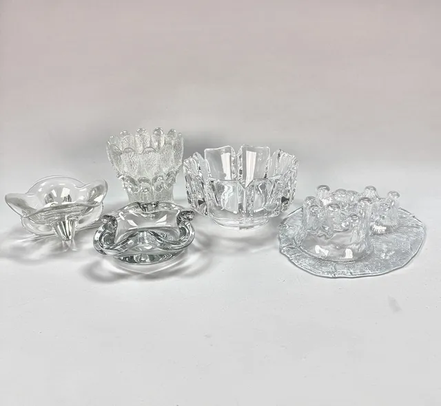PARTI GLAS - 5 delarm bla Orrefors Corona, Muurla mm.