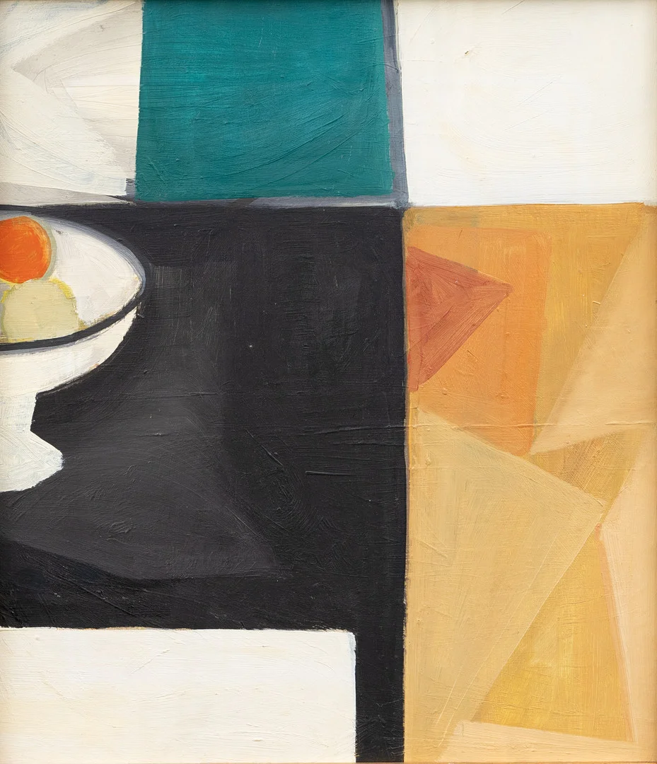 BERTIL BERNDTSSON. TILLSKRIVEN. Komposition, olja på pannå, osignerad. — Paintings — Garpenhus Auktioner