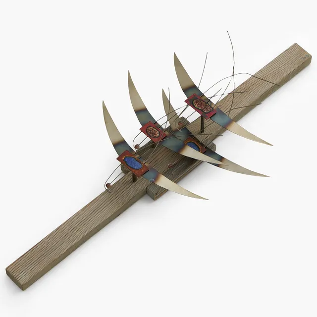 THOMAS HELLSTRÖM (1924-2006). Svalor, skulptur i stål och emalj på träsockel, vägghängd, signerad THO.