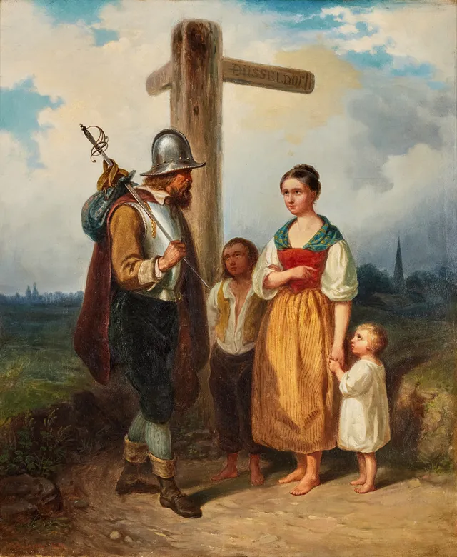 NILS ANDERSSON. Vägen till Düsseldorf, olja på duk, 55x46 cm.
