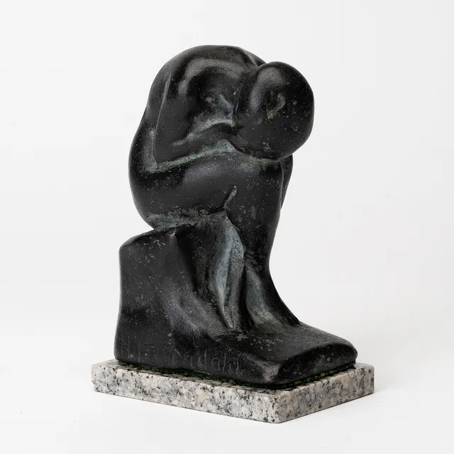HALVAR FRISENDAHL ( 1889-1953. Skulptur, patinerad brons, "Sorg", signerad, H Friesendahl.