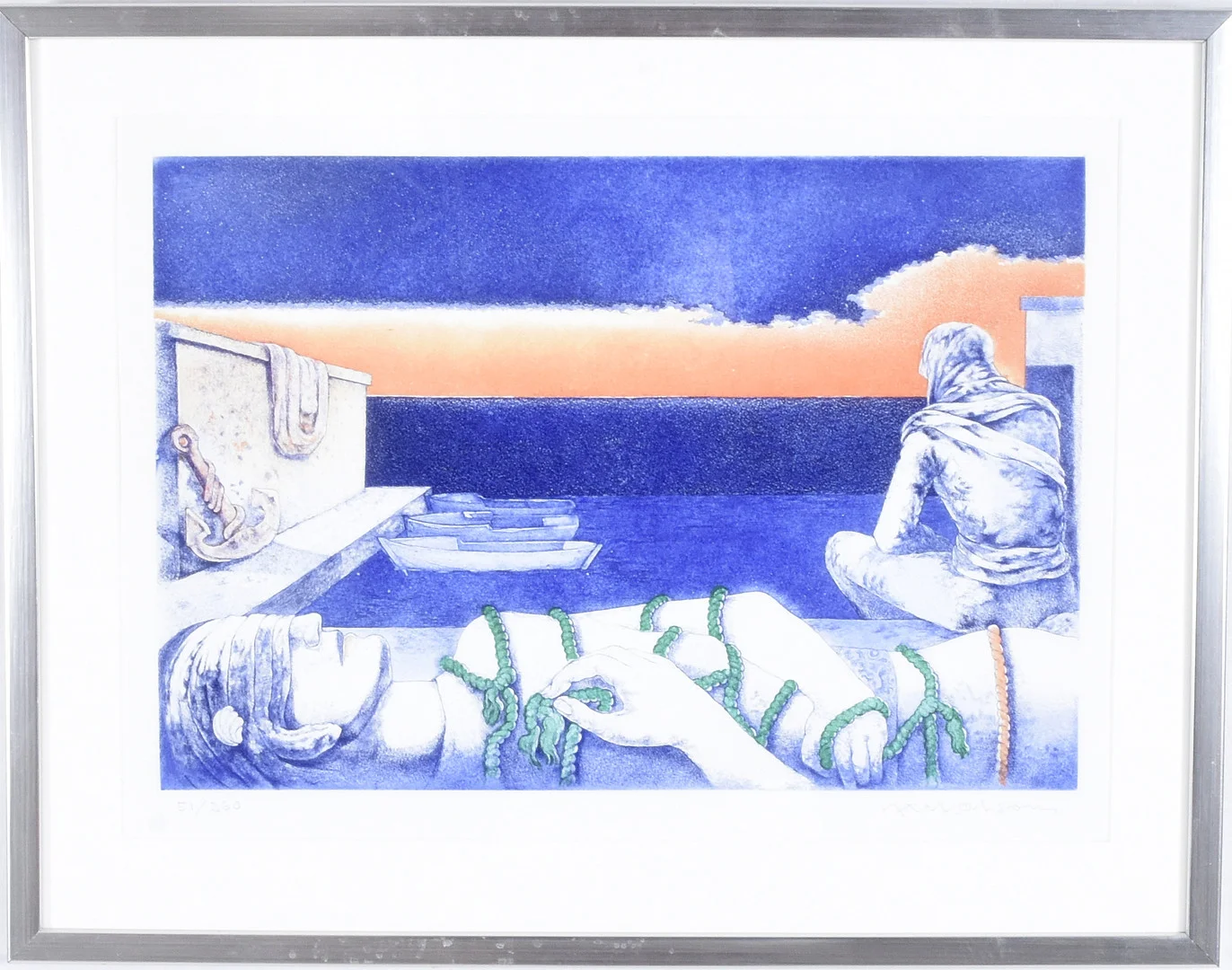 AXEL OLSON. Färgetsning. — Engravings & Prints — Halmstads Auktionskammare