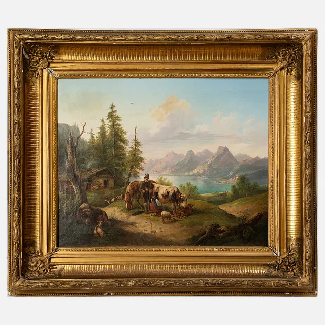 EDUARD BOEHM. Olja på duk, signerad, 1800-tal.