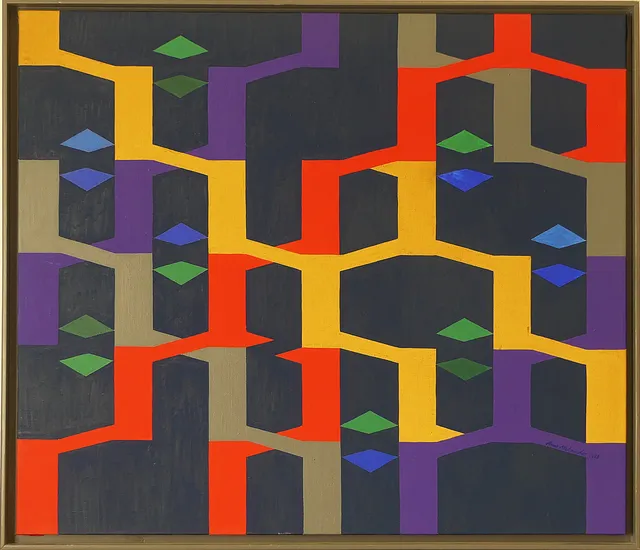 ANN MAKANDER. Abstrakt komposition, signerad och daterad 1988.