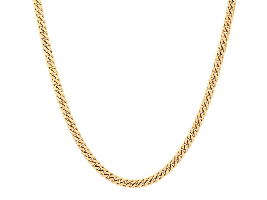 HALSKEDJA, 18K guld, pansarlänk, Balestra, bredd ca 3,5 mm, längd 60 cm, vikt 41,3 g. — Smycken/Halskedja — Kaplans
